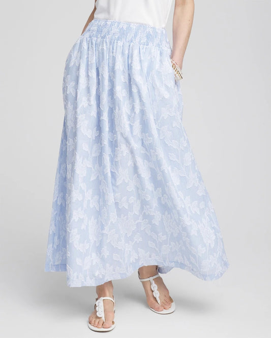 Chico's Women | Floral Jacquard Maxi Skirt BLUE