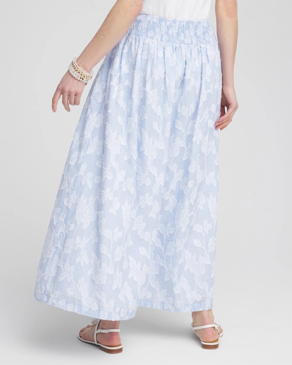 Chico's Women | Floral Jacquard Maxi Skirt BLUE