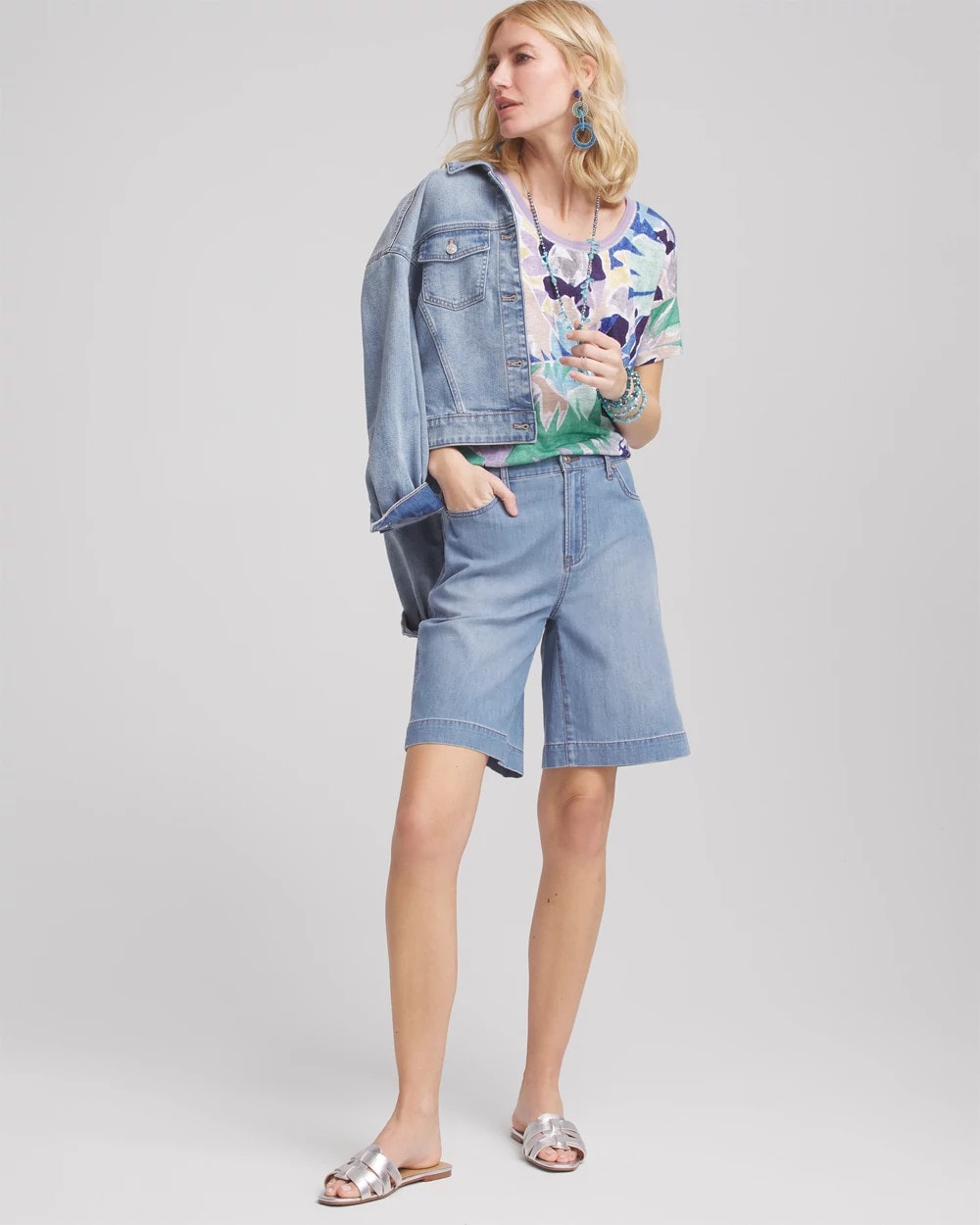 Chico's Women | Lightweight Summer Jean Shorts CARESSA INDIGO