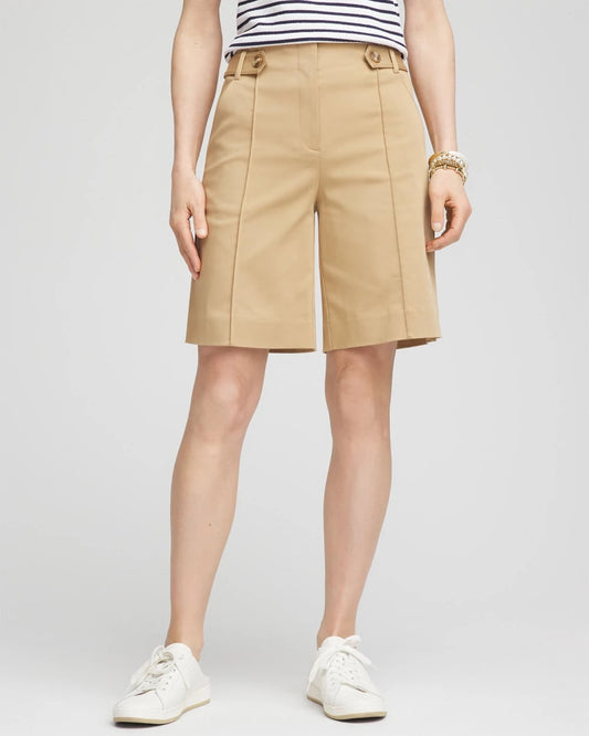 Chico's Women | Sateen Tab-Front A-line Shorts CAFE AROMA