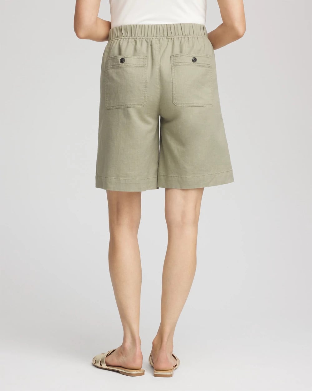 Chico's Women | Cotton-Linen Pull-On Utility Shorts WASHED SAGE