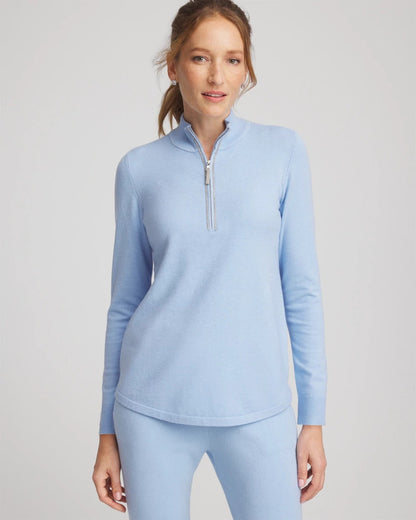 Chico's Women | Zenergy® Luxe Half-Zip Pullover Top CRYSTAL TOPAZ