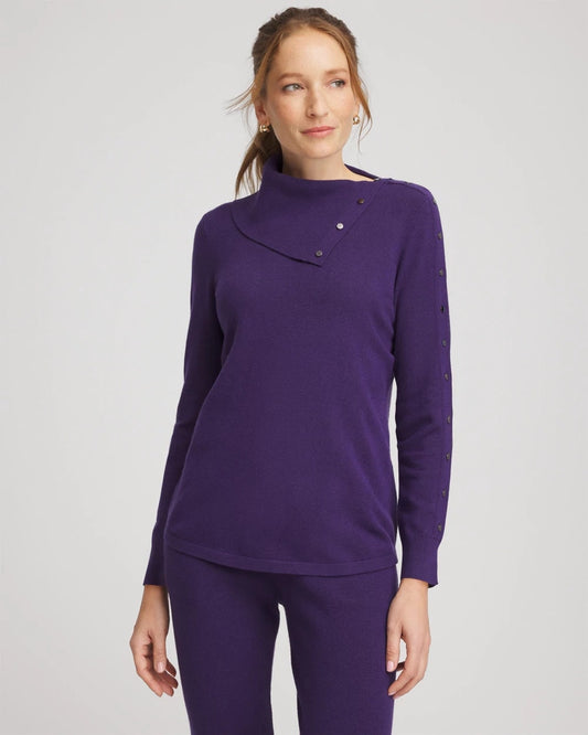Chico's Women | Zenergy® Luxe Envelope Neck Sweater PURPLE ELIXIR