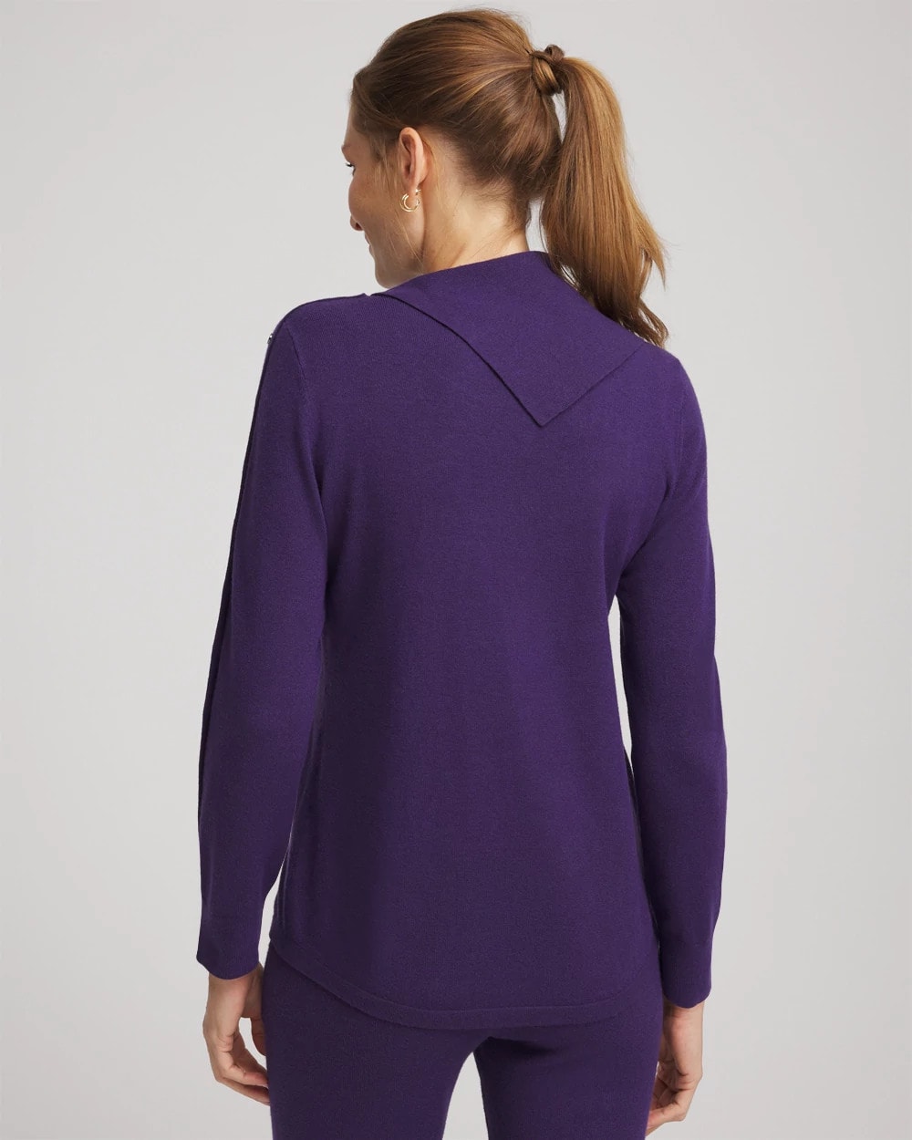 Chico's Women | Zenergy® Luxe Envelope Neck Sweater PURPLE ELIXIR
