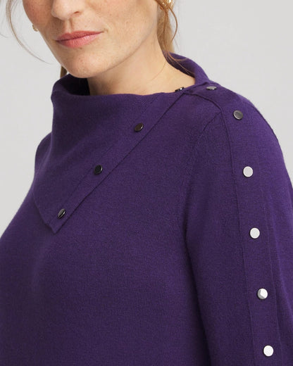 Chico's Women | Zenergy® Luxe Envelope Neck Sweater PURPLE ELIXIR