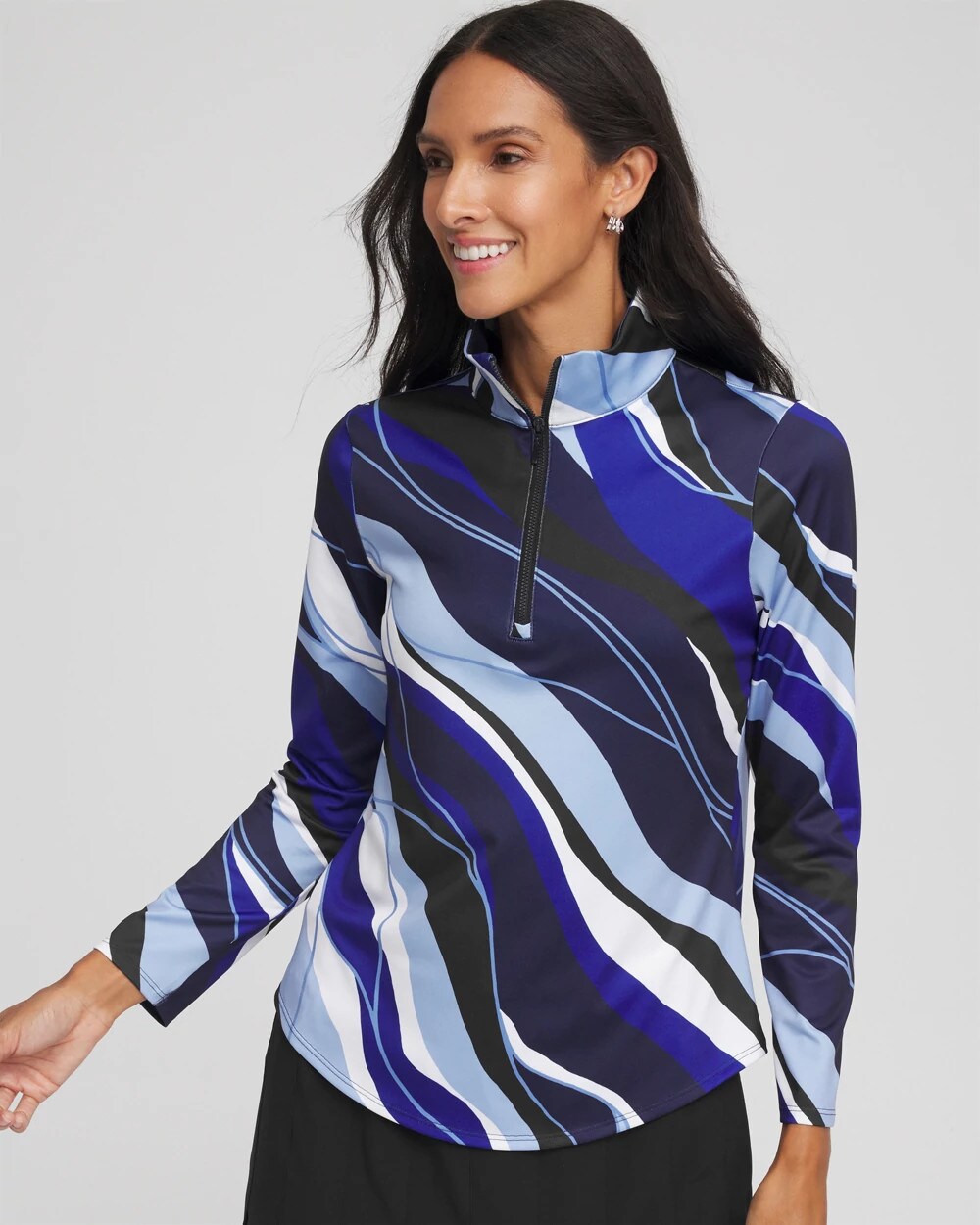 Chico's Women | Zenergy® UPF Voyage Half Zip CRYSTAL TOPAZ