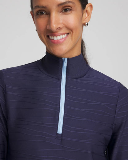 Chico's Women | Zenergy® UPF Wave Half Zip PASSPORT BLUE