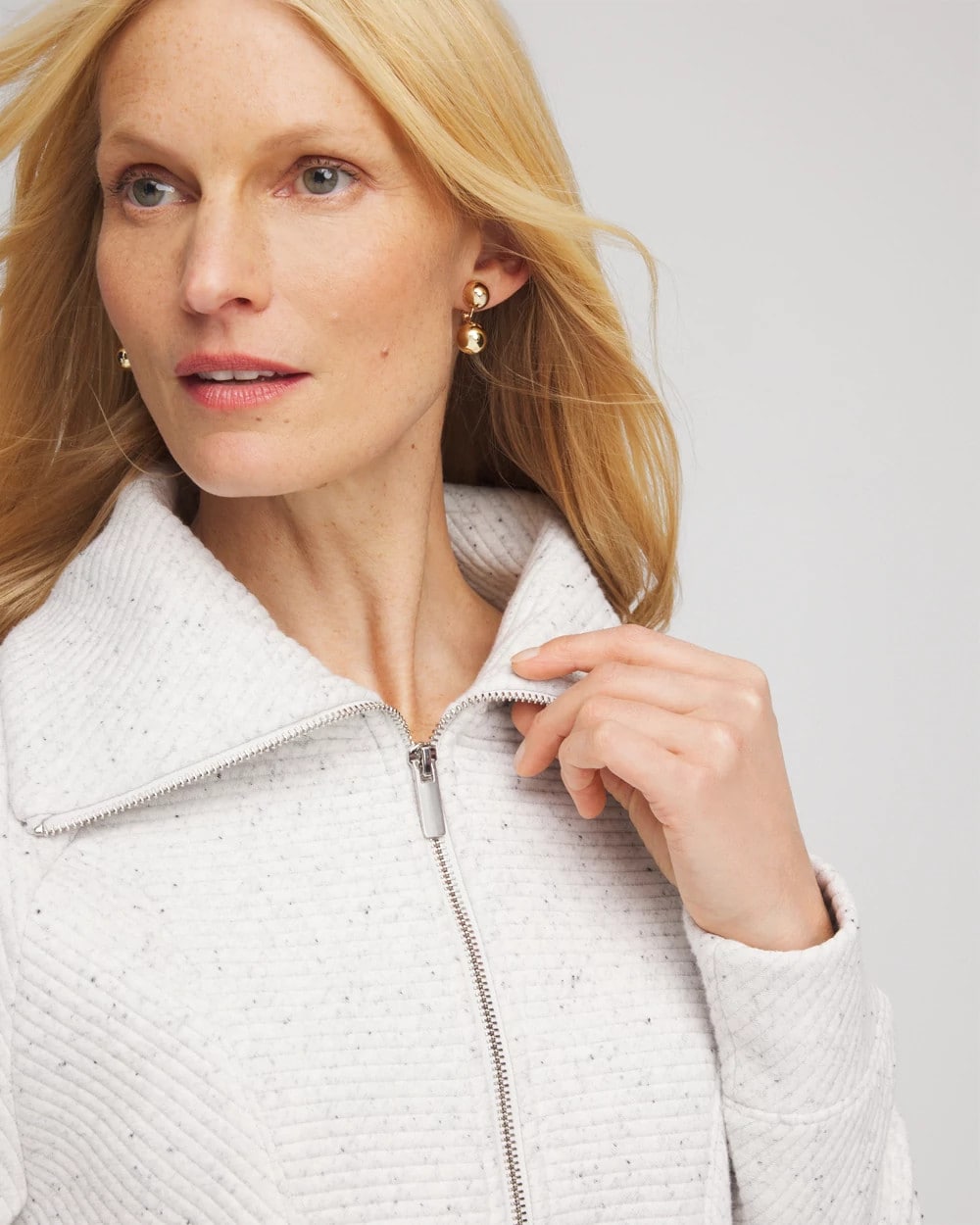 Chico's Women | Zenergy® Textured Rib Tunic LIGHT HEATHER GRAY