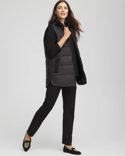 Chico's Women | Zenergy® Quilted Hooded Vest BLACK