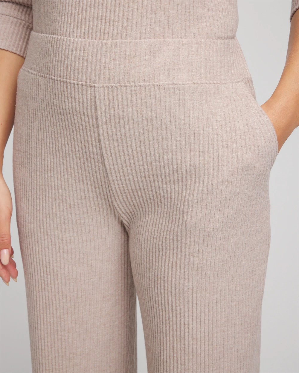 Chico's Women | Zenergy® Brushed Ribbed Pants LIGHT TAUPE HEATHER