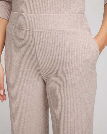Chico's Women | Zenergy® Brushed Ribbed Pants LIGHT TAUPE HEATHER