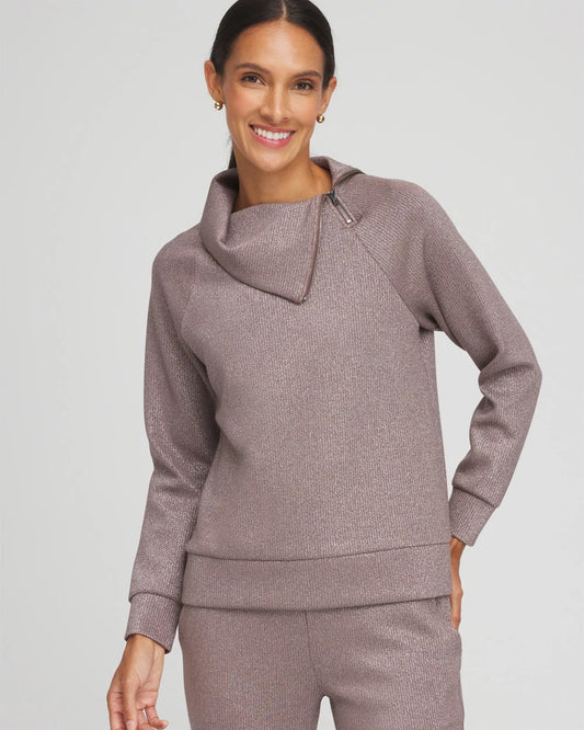 Chico's Women | Zenergy® Sparkle Popover Top WALNUT