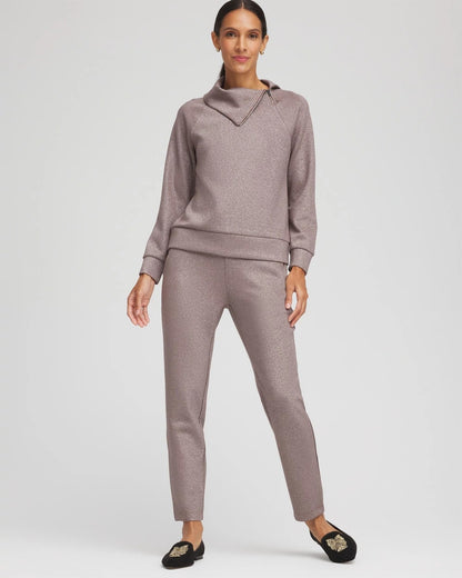 Chico's Women | Zenergy® Sparkle Tapered Ankle Pants WALNUT