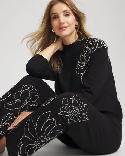 Chico's Women | Zenergy® Luxe Intarsia Sweater BLACK
