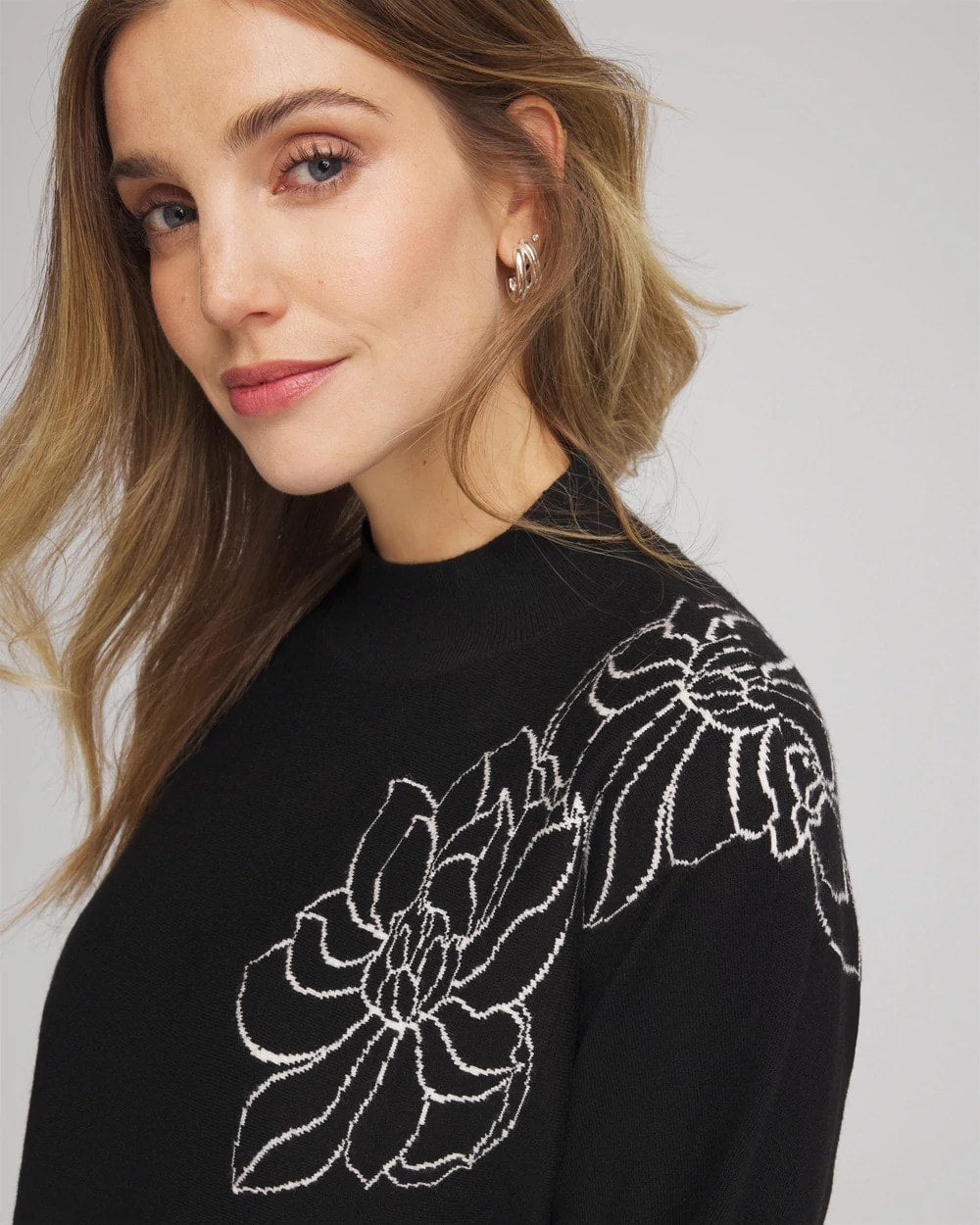 Chico's Women | Zenergy® Luxe Intarsia Sweater BLACK