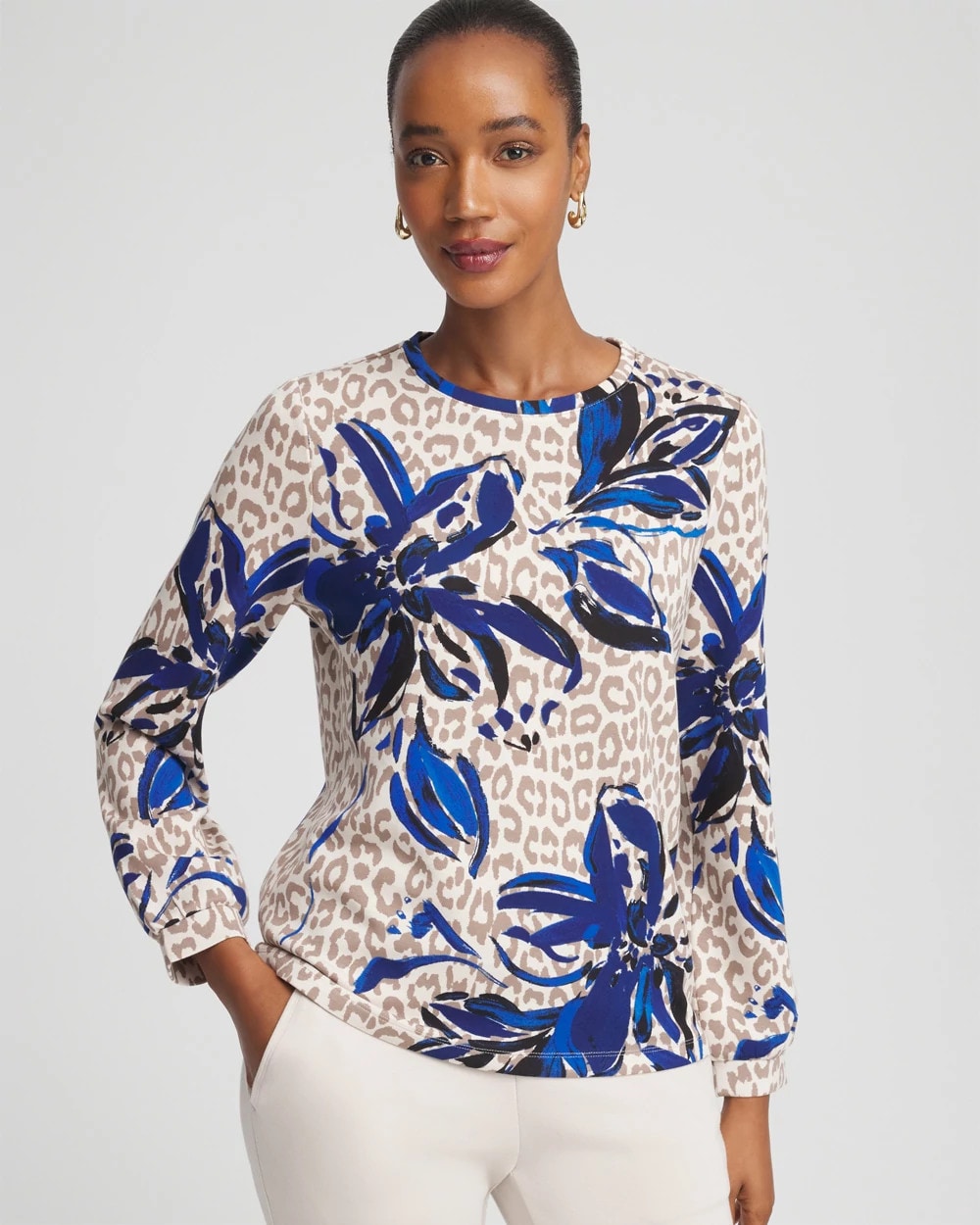 Chico's Women | Zenergy® Soft Animal Print Top SMOKEY TAUPE