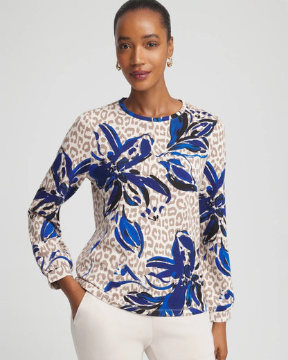 Chico's Women | Zenergy® Soft Animal Print Top SMOKEY TAUPE