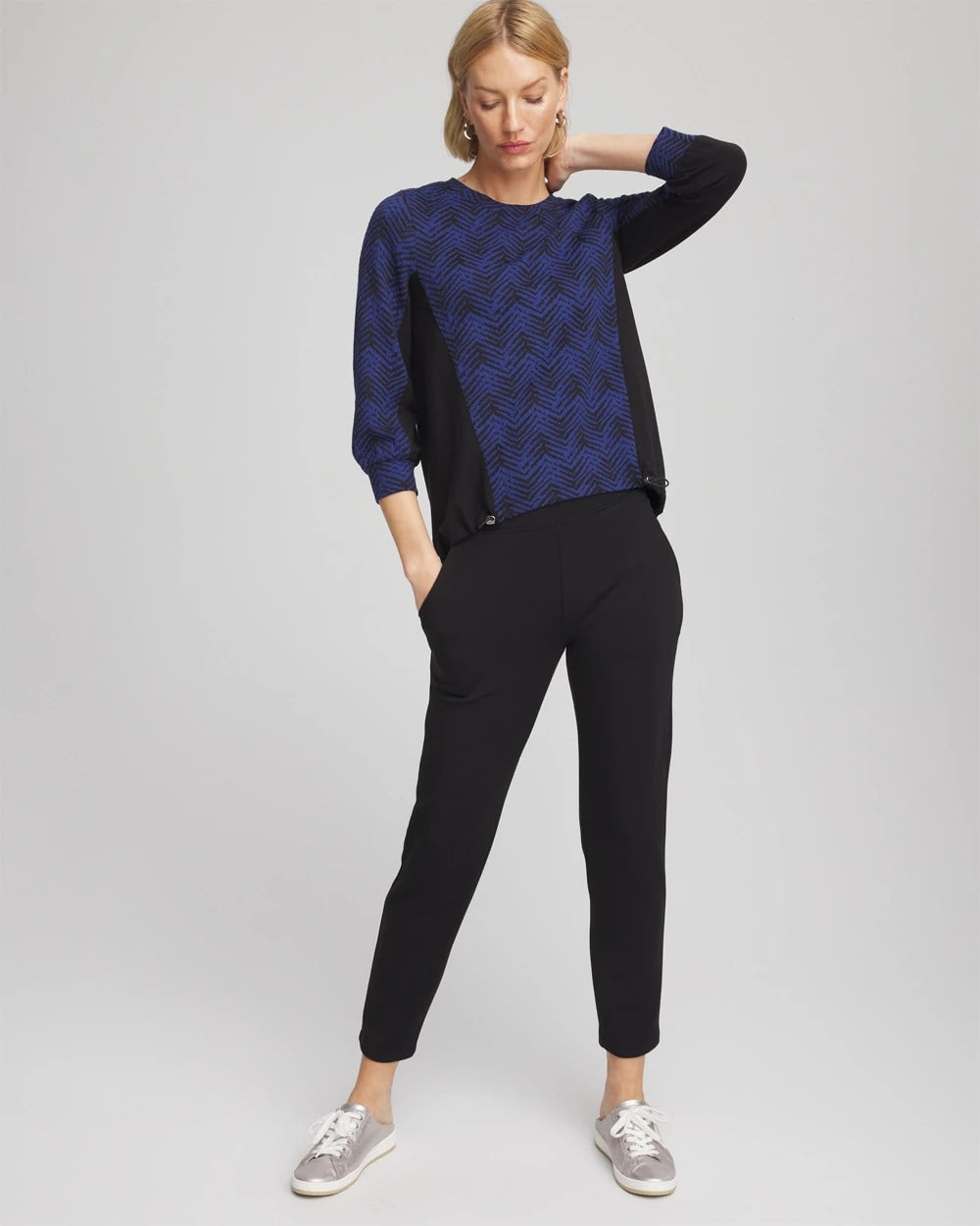 Chico's Women | Zenergy® Jacquard Bungee Top DARK HARBOR
