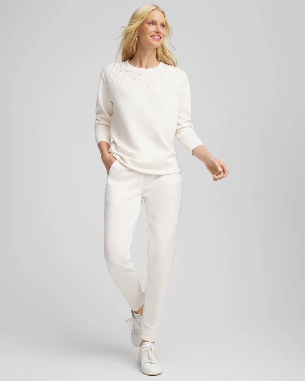 Chico's Women | Zenergy® Rhinestone Joggers ENGLISH CREAM
