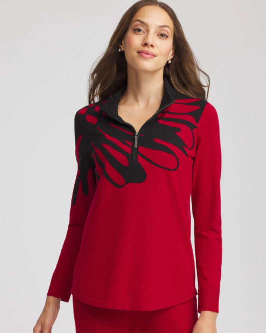 Chico's Women | Zenergy® Luxe Printed Pullover Top CARMINE RED