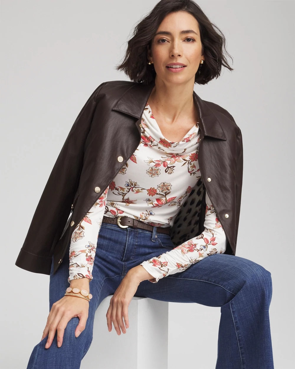 Chico's Women | Touch of Cool™ Long-Sleeved Cowlneck Tee ECRU