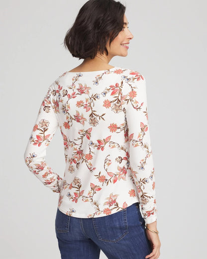 Chico's Women | Touch of Cool™ Long-Sleeved Cowlneck Tee ECRU