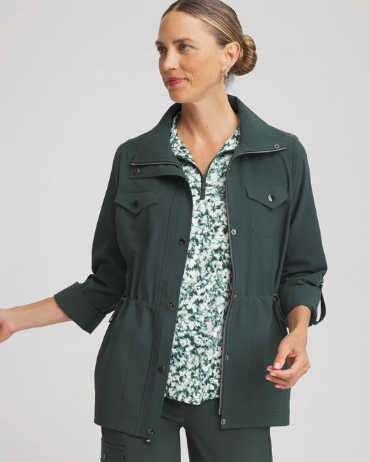 Chico's Women | Zenergy® Ripstop Cargo Jacket DARKEST SPRUCE