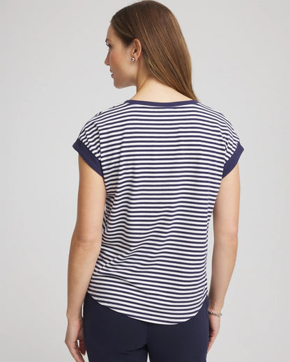 Chico's Women | Zenergy® UPF Striped Tee PASSPORT BLUE