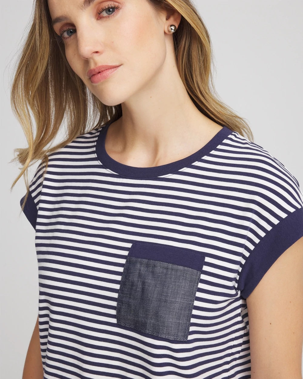 Chico's Women | Zenergy® UPF Striped Tee PASSPORT BLUE