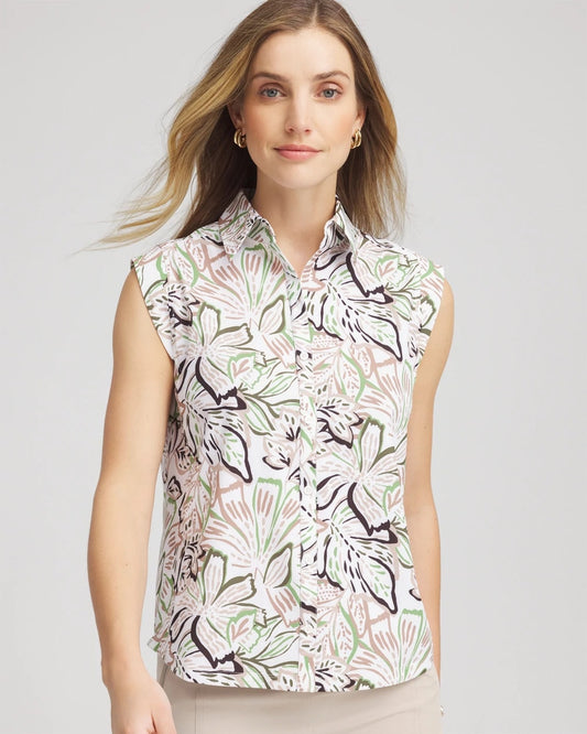 Chico's Women | Zenergy® UPF Floral Shirt TIBET TAUPE