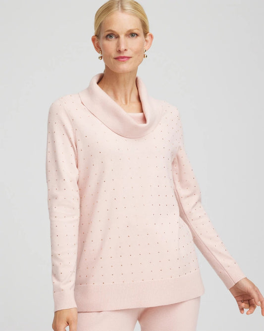 Chico's Women | Zenergy® Luxe Diamante Cowlneck Tunic ROSE SMOKE
