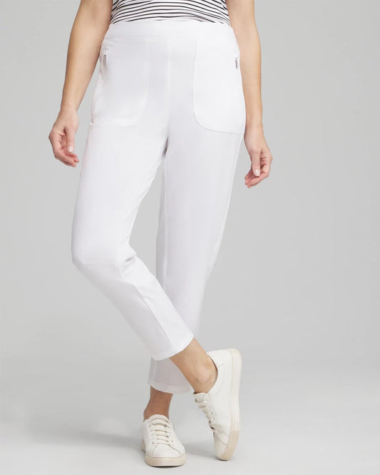 Chico's Women | Zenergy® UPF Ribbed Side Ankle Pants ALABASTER