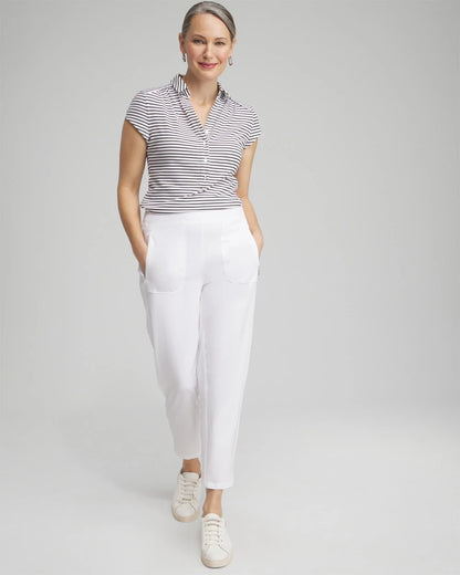 Chico's Women | Zenergy® UPF Ribbed Side Ankle Pants ALABASTER