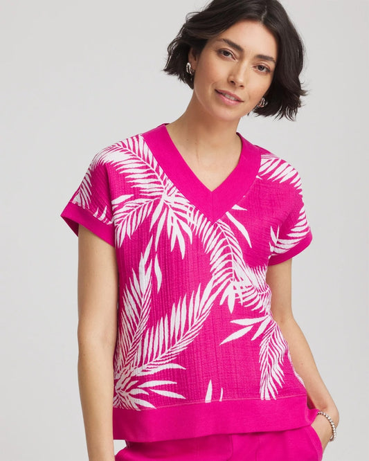 Chico's Women | Zenergy® Tropical Gauze Top CRUSHED BERRIES