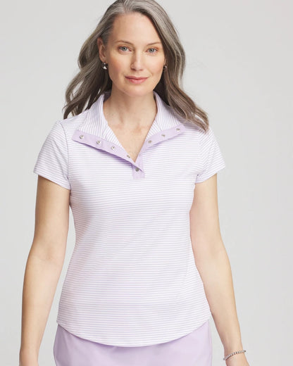 Chico's Women | Zenergy® Striped UPF Short-Sleeve Top VIOLET AURA