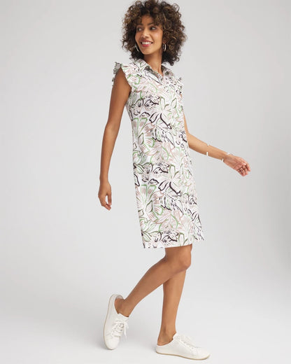 Chico's Women | Zenergy® UPF Knit Floral Polo Dress TIBET TAUPE