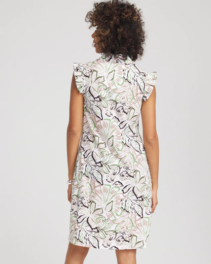Chico's Women | Zenergy® UPF Knit Floral Polo Dress TIBET TAUPE