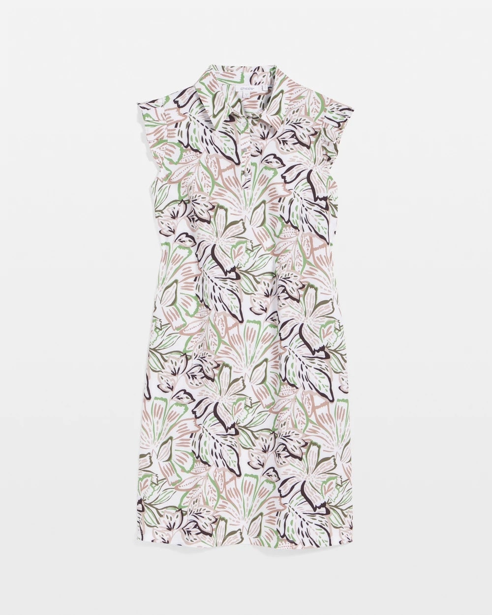 Chico's Women | Zenergy® UPF Knit Floral Polo Dress TIBET TAUPE