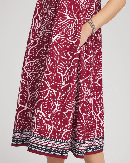 Chico's Women | Zenergy® UPF Printed Midi Sports Dress RUSSET RED