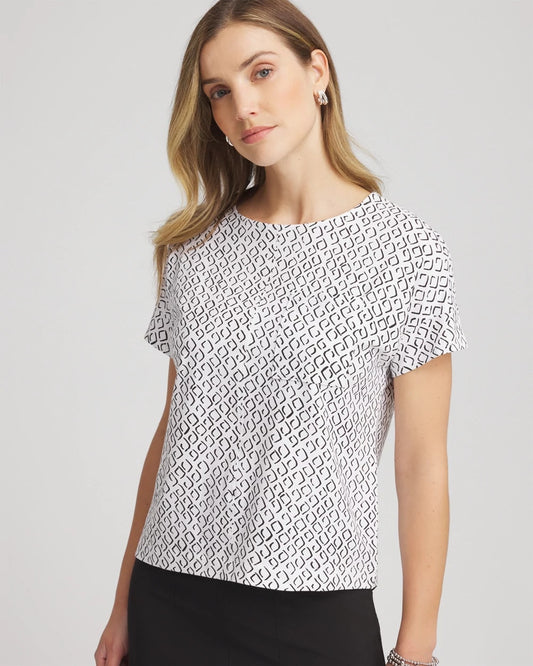 Chico's Women | Zenergy® UPF Geo-Print Dolman Top BLACK