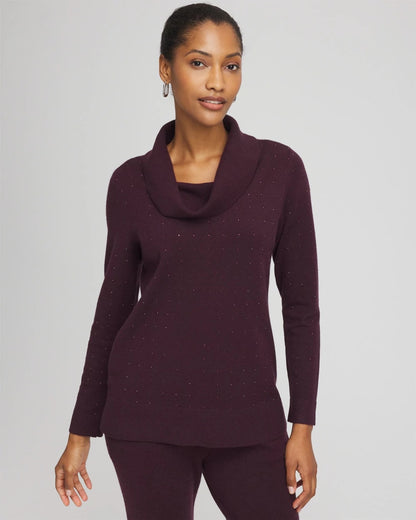 Chico's Women | Zenergy® Luxe Diamante Cowlneck Tunic NIGHT BLOOM