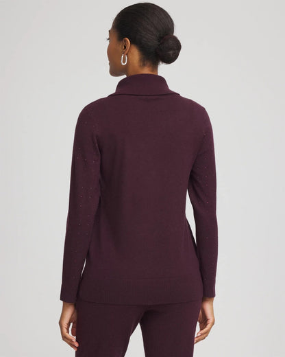 Chico's Women | Zenergy® Luxe Diamante Cowlneck Tunic NIGHT BLOOM