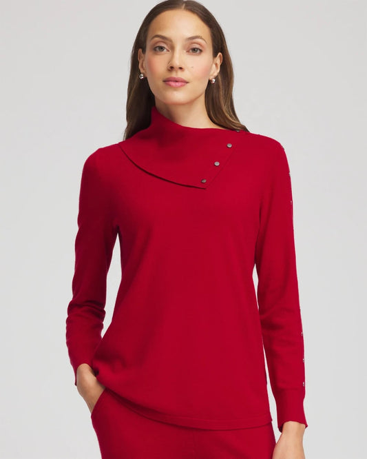 Chico's Women | Zenergy® Luxe Envelope Neck Sweater CARMINE RED