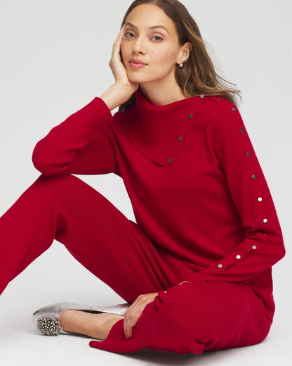 Chico's Women | Zenergy® Luxe Envelope Neck Sweater CARMINE RED