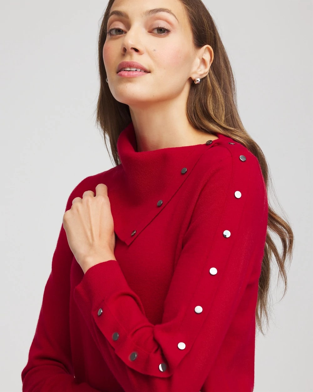 Chico's Women | Zenergy® Luxe Envelope Neck Sweater CARMINE RED