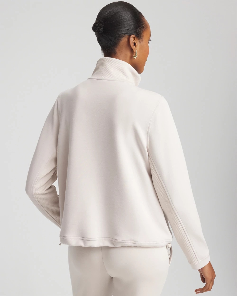 Chico's Women | Zenergy® Ribbed Sweatshirt SMOKEY TAUPE