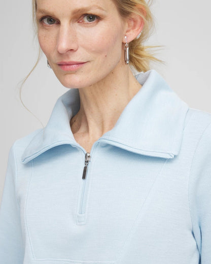 Chico's Women | Zenergy® Beach Slub Half-Zip Pullover Top CRYSTAL SPRINGS