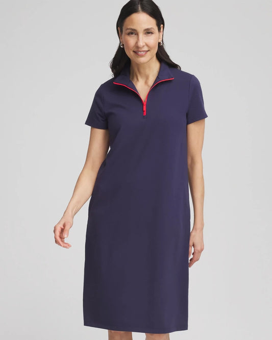 Chico's Women | Zenergy® UPF Knit Half-Zip Dress PASSPORT BLUE