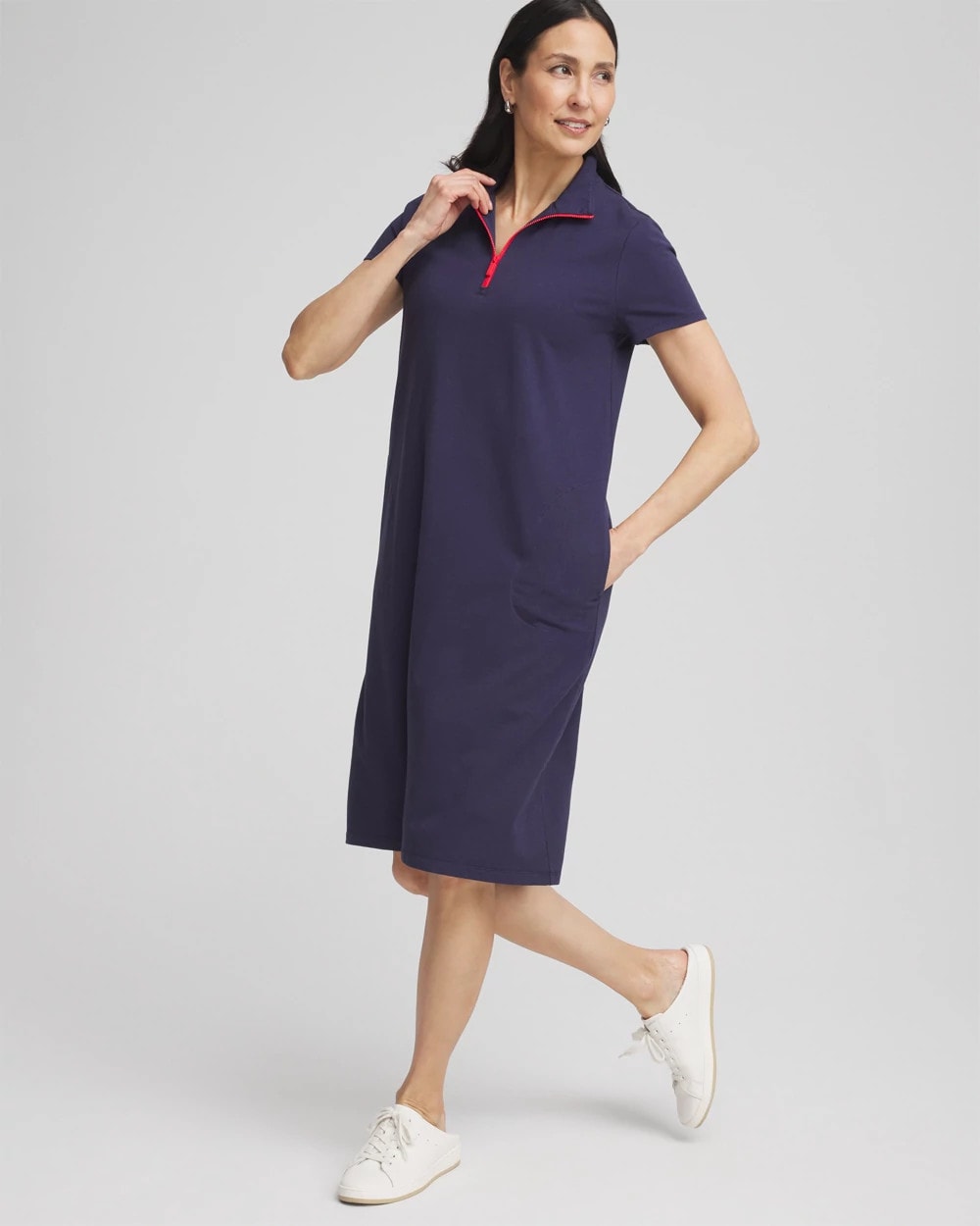 Chico's Women | Zenergy® UPF Knit Half-Zip Dress PASSPORT BLUE