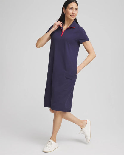 Chico's Women | Zenergy® UPF Knit Half-Zip Dress PASSPORT BLUE